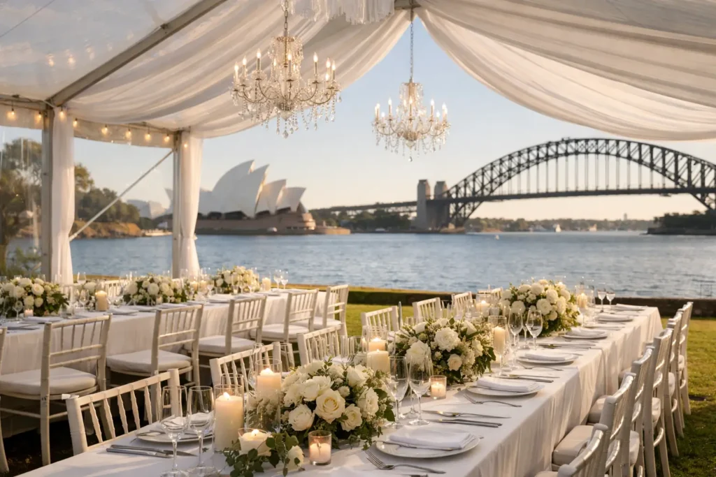 Wedding Marquee Setup Example for Sydney Couples